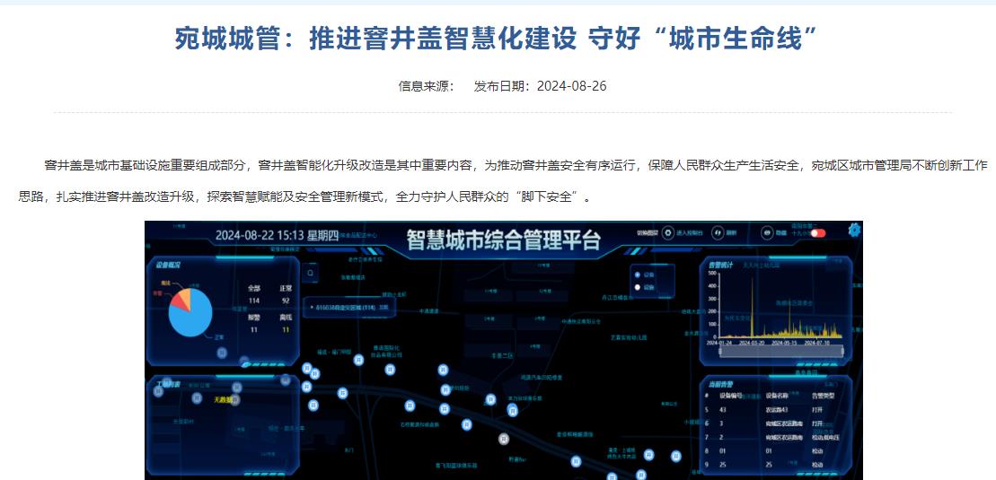 守好“城市生命线，宛城推进窨井盖智慧化建设