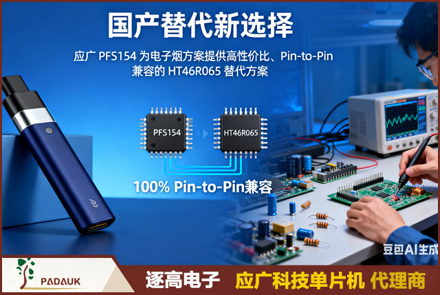 国产替代新选择:应广 PFS154 为电子烟方案提供高性价比、Pin-to-Pin 兼容的 HT46R065 替代方案
